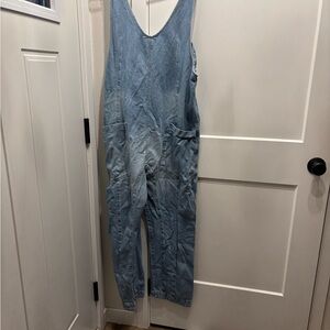 We The Free Light Blue Denim Overalls